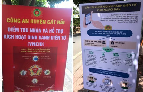 Công an huyện Cát Hải triển khai mô hình điểm kích hoạt định danh điện tử phục vụ người dân